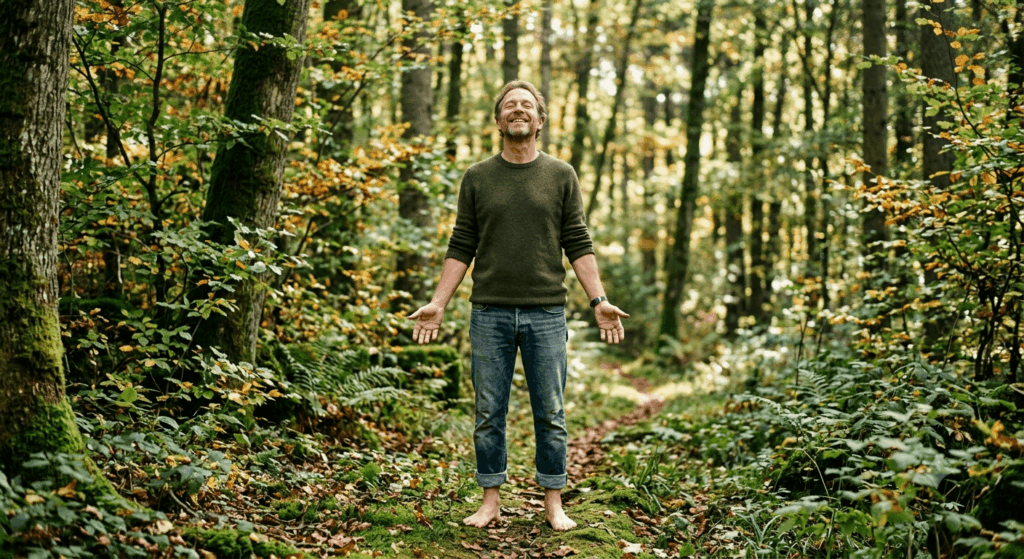glücklicher Mann Waldbaden natur-gesund-blog.de Sidebar 1